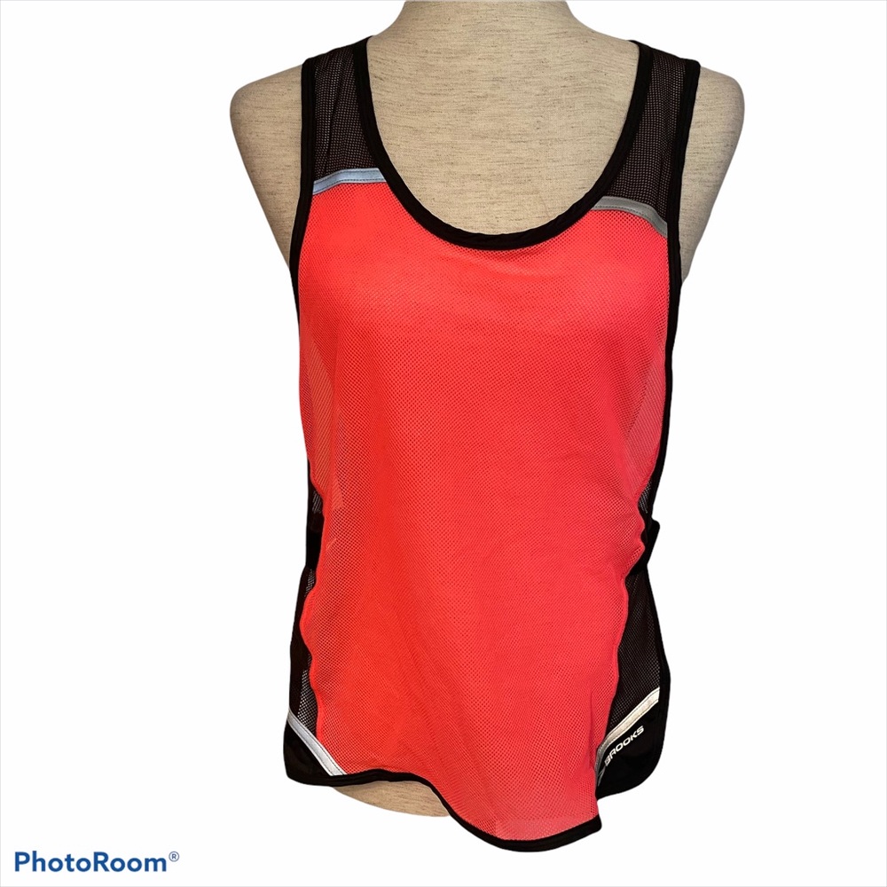 BROOKS TOP VEST NEON PINK BLACK ATHLETIC Size L XL